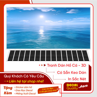 Tranh Dán Hồ Cá Tranh Mặt Trăng Trên Mặt Biển Tranh Decal Nhiều Kích Thước