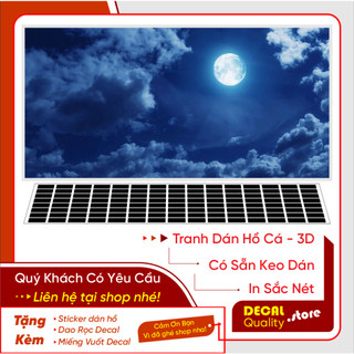Tranh Dán Hồ Cá Tranh Mặt Trăng Tranh Decal Nhiều Kích Thước
