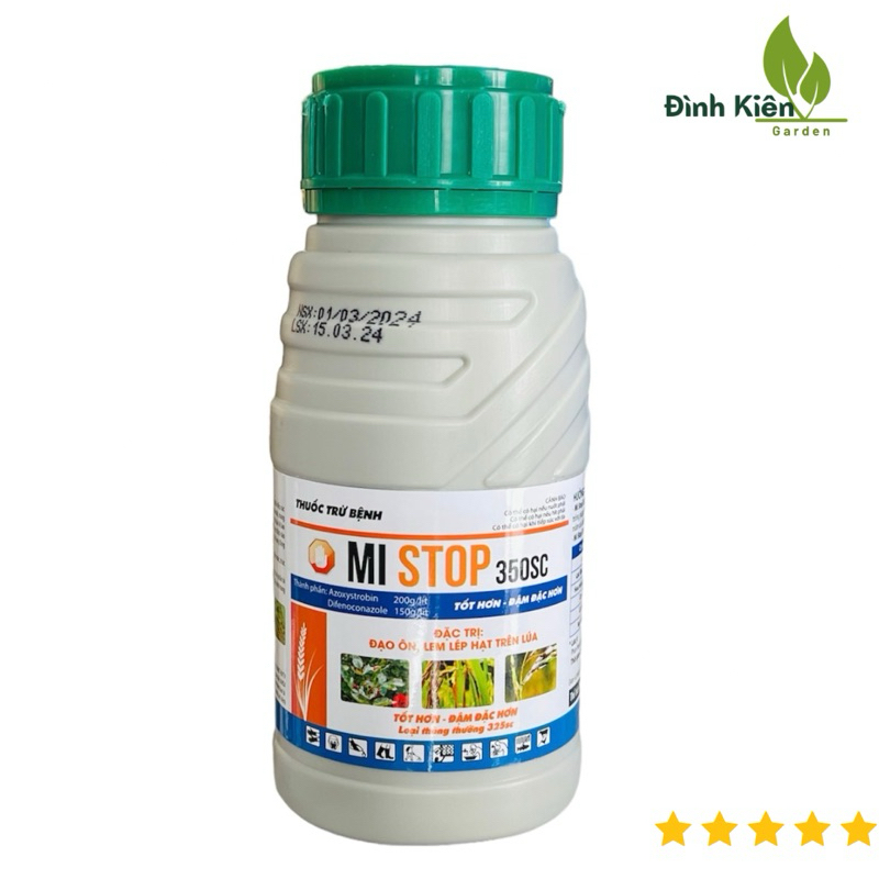 [Freeship Xtra] Sạch bệnh lem lép hạt lúa, rỉ sắt, thán thư Mi Stop 350SC (Azoxystrobin+Difenoconazole). 240ml