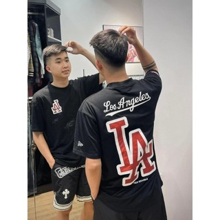 Áo Thun MLB LA Unisex Cao Cấp, Cổ Tròn Form Rộng Chất Liệu Cotton 100% Thấm Hút Mồ Hôi