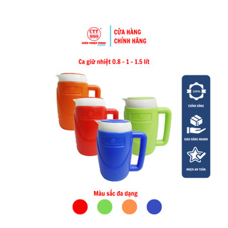Ca giữ nhiệt, ca đá Chấn Thuận Thành 0.8 - 1 - 1.5 lít, giữ nhiệt nóng lạnh, ủ cháo, đa dạng màu sắc