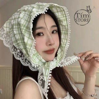 Khăn bandana caro cao cấp dày đẹp dùng làm cột tóc băng đô thời trang TIMSTORE
