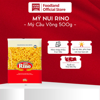 Mỳ nui hình cầu vồng, pasta, pasta elbow hiệu Rino 500g - nhập khẩu chính hãng Thổ Nhĩ Kỳ - Foodland