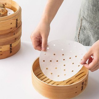 Gói 100 tờ giấy nến đục lỗ tròn dùng cho nồi chiên không dầu 22cm, giấy nến đục lỗ