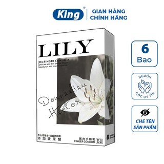 Bao cao su ngón tay HA hương LILY hộp 6 cái cao cấp, bao ngón tay cao su siêu mỏng, bcs ngón tay bao cao su nữ