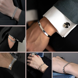 Vòng Tay Nam Titan Không Gỉ Cao Cấp Lắc Tay Mạ Bạc Basic Tavi Studio Đơn Giản Thời Trang Nhiều Mẫu Tùy Chọn