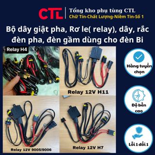 Bộ dây giật pha, Rơ le( relay), dây, rắc đèn pha, đèn gầm dùng cho đèn Bi