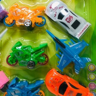 Bộ 12 Chiếc (Xe Hơi, MoTo, Máy Bay, Xe Bus) Chạy Bằng Trớn 678-28
