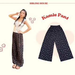  thời trang xuân hè 2024 Quần dài hoa ống rộng lưng thun form rộng thoải mái Kamie Pants - Sibling House