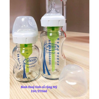 Bình sữa cổ rộng Dr.Browns Thuỷ tinh Mỹ