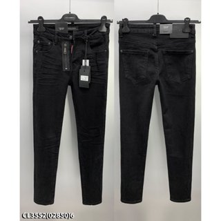[ Hight Quality 3552 ] - Quần Jean DX DS đen trơn khóa lệch dập nhăn 4 cúc đơn giản lịch sự