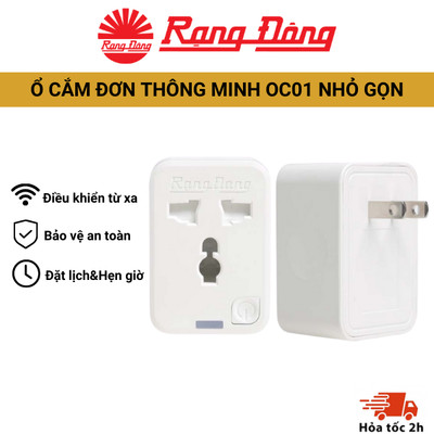 Ổ cắm đơn thông minh Wifi Rạng Đông OC01 điều khiển từ xa qua App - Hẹn giờ bật, tắt - Nhỏ gọn, tiện lợi