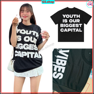 Áo Thun nữ in nổi YOUTH tay ngắn mặc nhà thể thao chất xốp mè kiểu dáng form rộng, unisex, basic mặc cực đẹp - g5.shop