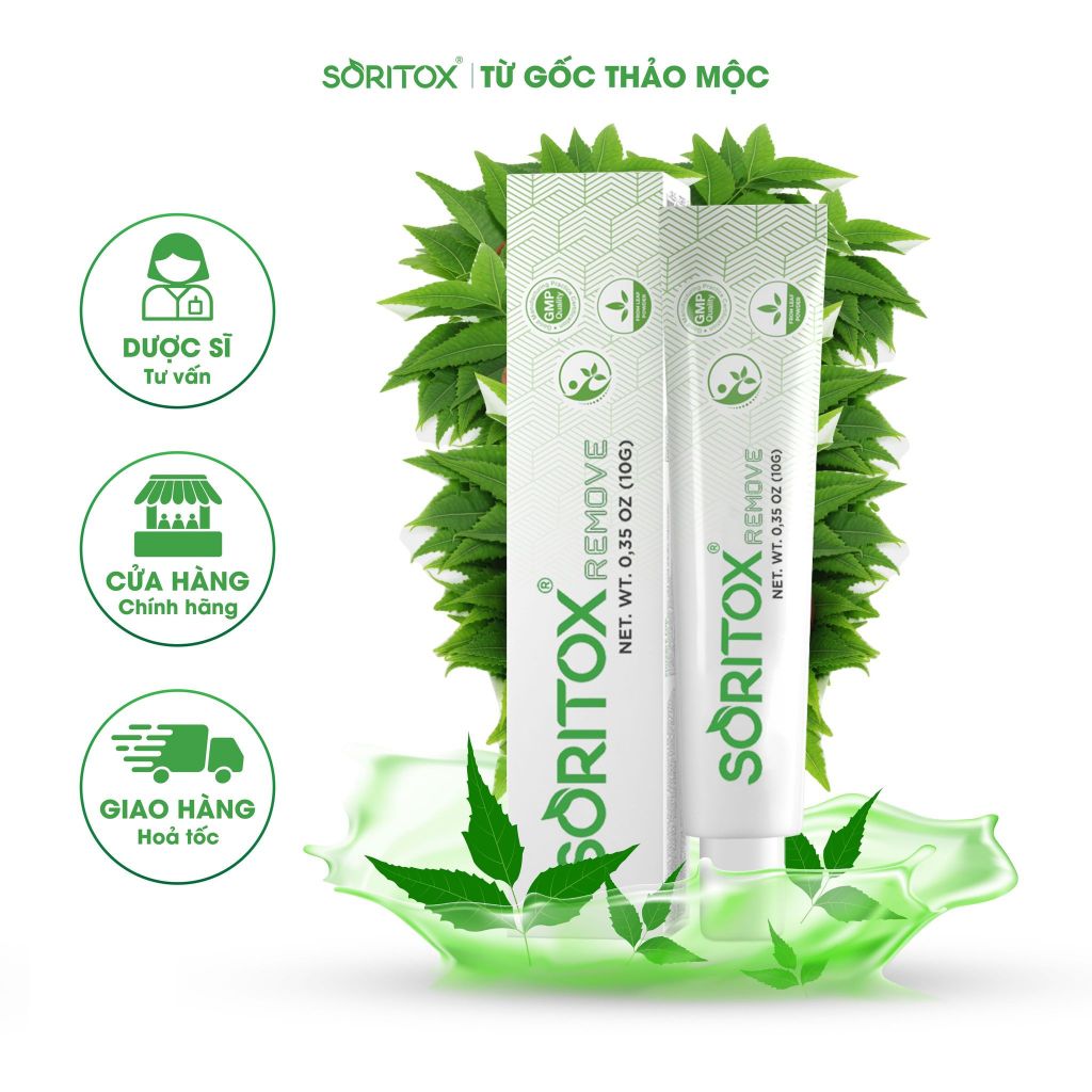 Gel tẩy Mụn cóc, Mụn do HPV gây ra, Mụn cơm, Mắt cá chân, Chai chân chiết suất thảo mộc - SORITOX REMOVE 10GR