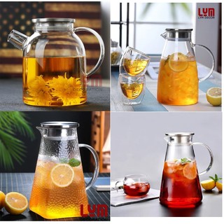 (SẴN) Bình nước thủy tinh chịu nhiệt p/c hiện đại, nhiều mẫu sang trọng, k chì Borosilicate - Hàng cao cấp xuất châu Âu