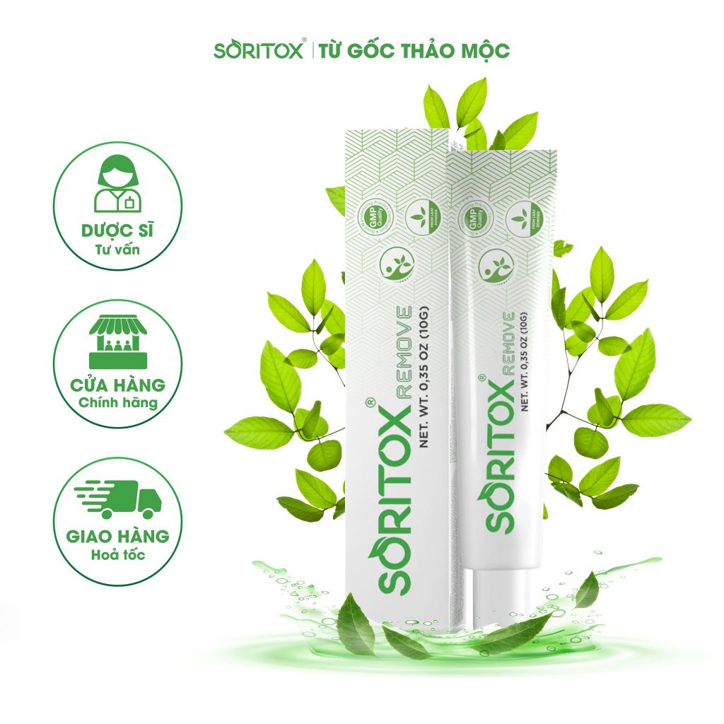 Gel xóa Mụn cơm, Mụn vùng kín, Mụn cóc, Sùi mào gà, Mụn do HPV gây ra chiết suất thảo mộc  - SORITOX REMOVE 10GR