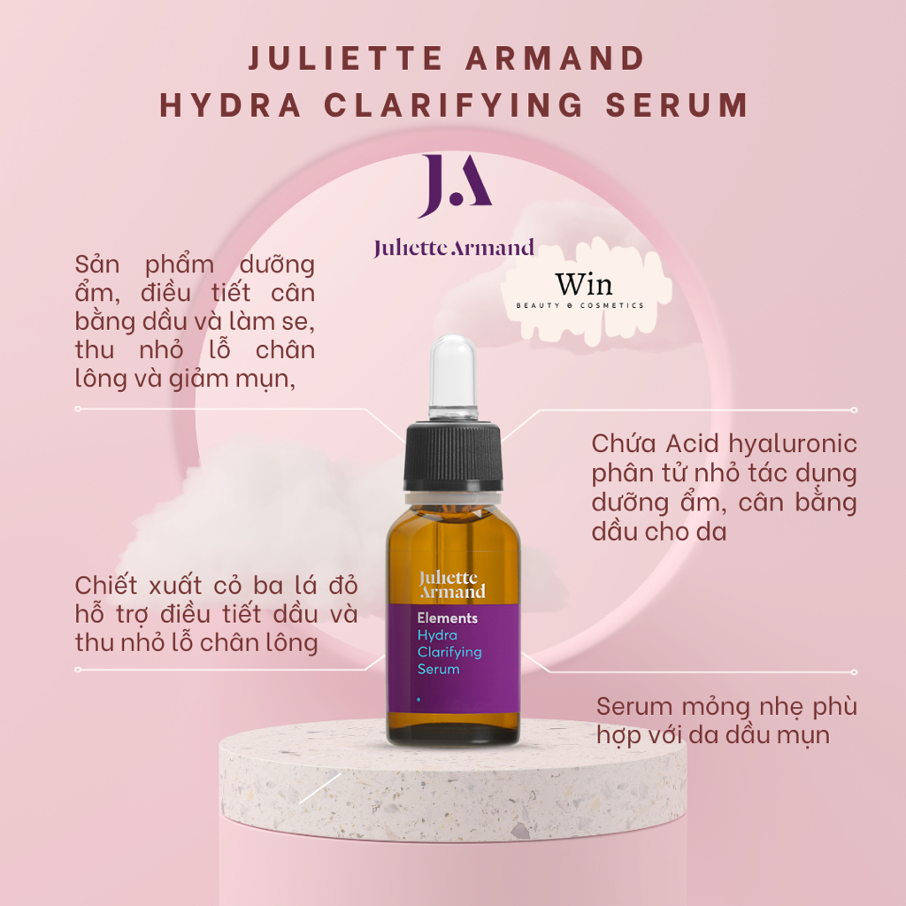 [ Công Ty ] Tinh chất dưỡng ẩm da dầu mụn HYDRA CLARIFYING SERUM - Juliette Armand (20ml)