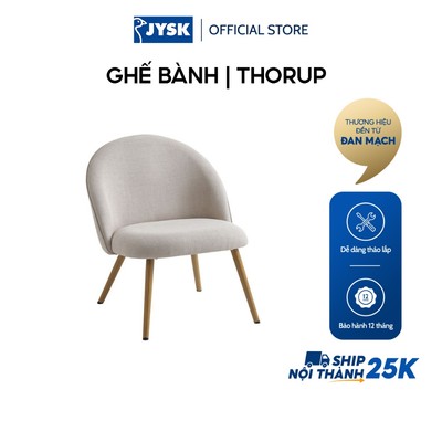 Ghế bành | JYSK Thorup | vải polyester | màu sồi/be | R65xS74xC74cm