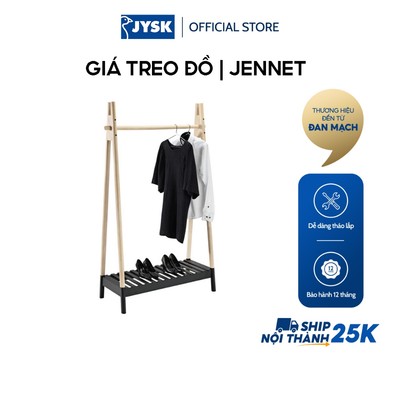 Giá treo đồ | JYSK Jennet | gỗ thông màu đen/tự nhiên | R100xS46xC170cm
