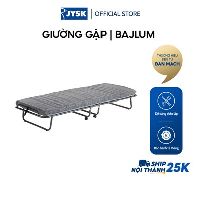 Giường gập | JYSK Bajlum | polyester | xám | 80x190x33cm