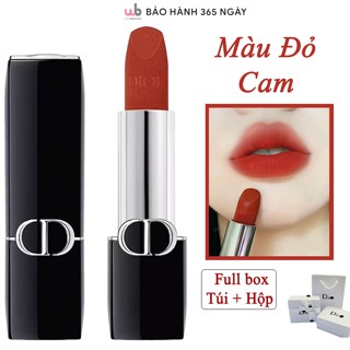 Son thỏi lì Dior 777 Fahrenheit Velvet màu đỏ cam,Nắp nam châm,Bản 2024,Chất son lì mịn màng,mềm mại,Tặng kèm quà.