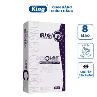  Bao cao su ngón tay có gai LES DO tím bao cao su tay ngón có gai bcs ngón tay bao cao su nữ 1 hộp 8 cái 