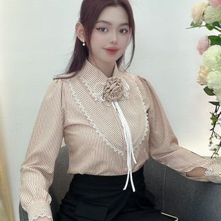 An52 áo kiểu công sở kèm hoa trẻ trung