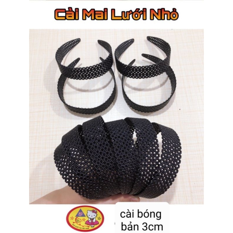 Bờm cài tóc lưới đen bóng (bản 2cm/3cm/4.2cm)