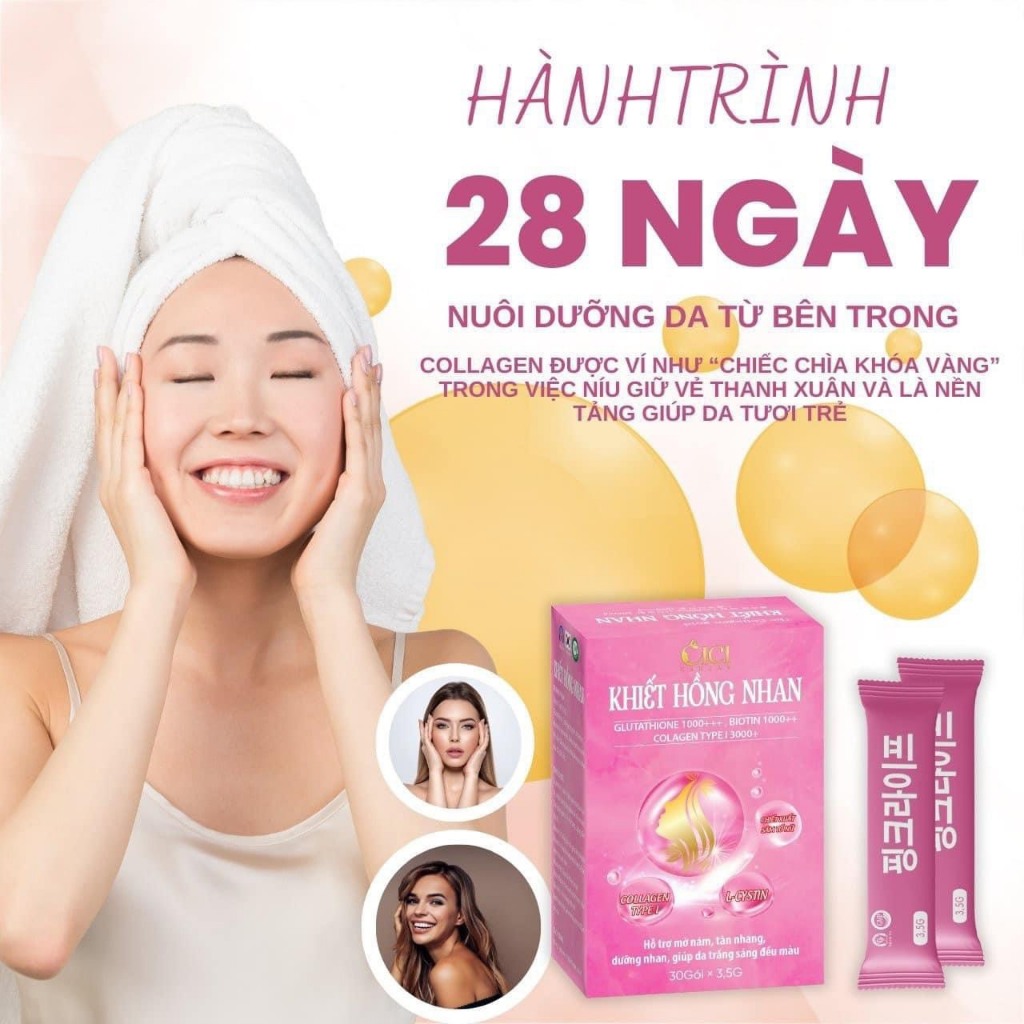 [Chính Hãng] Collagen truyền trắng Khiết Hồng Nhan phiên bản cao cấp - Hộp 30 gói Davina