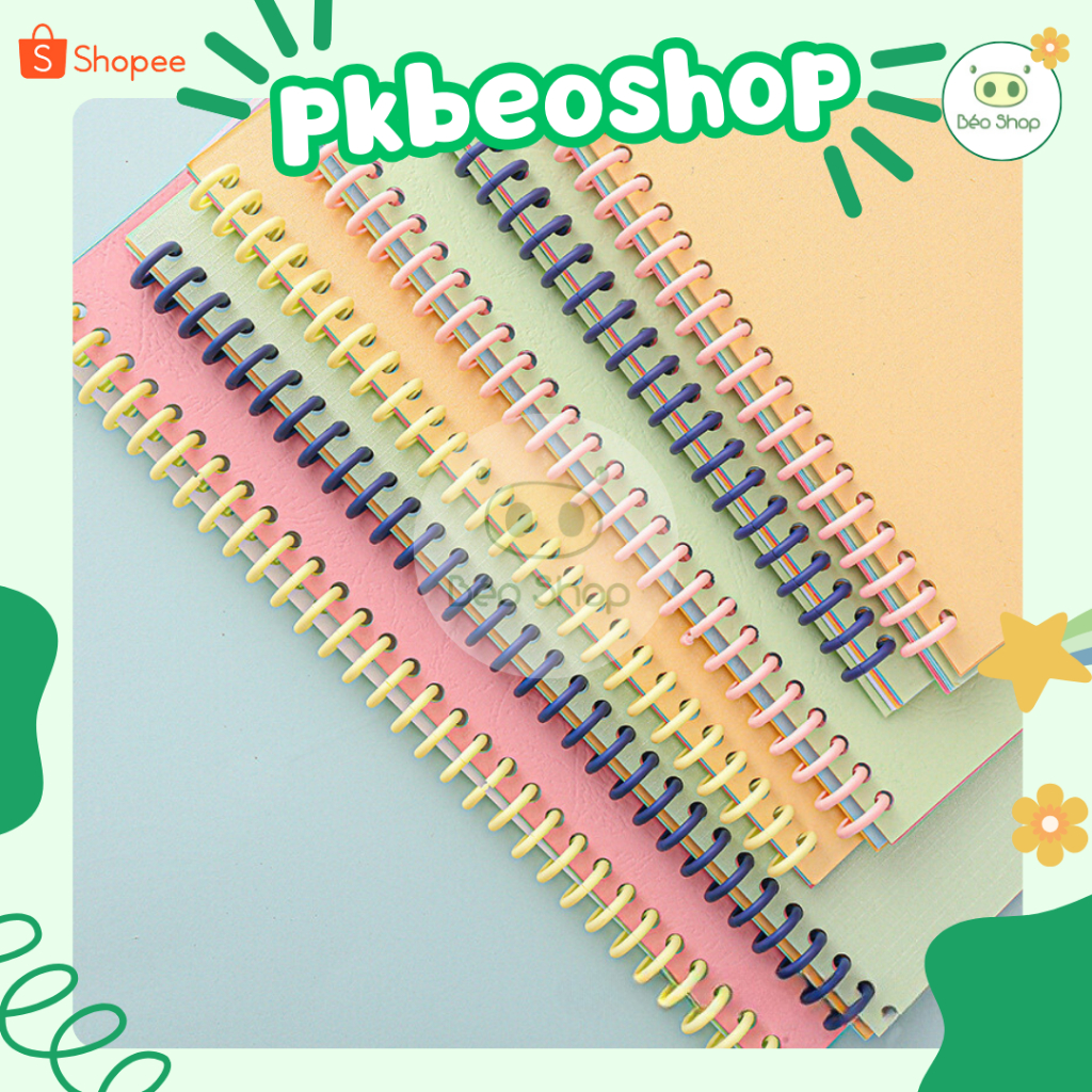 Binder thanh còng nhựa 12mm 30 còng Pkbeoshop bìa nhựa trơn nhiều màu dùng cho size A4 A5 B5 phụ kiệ