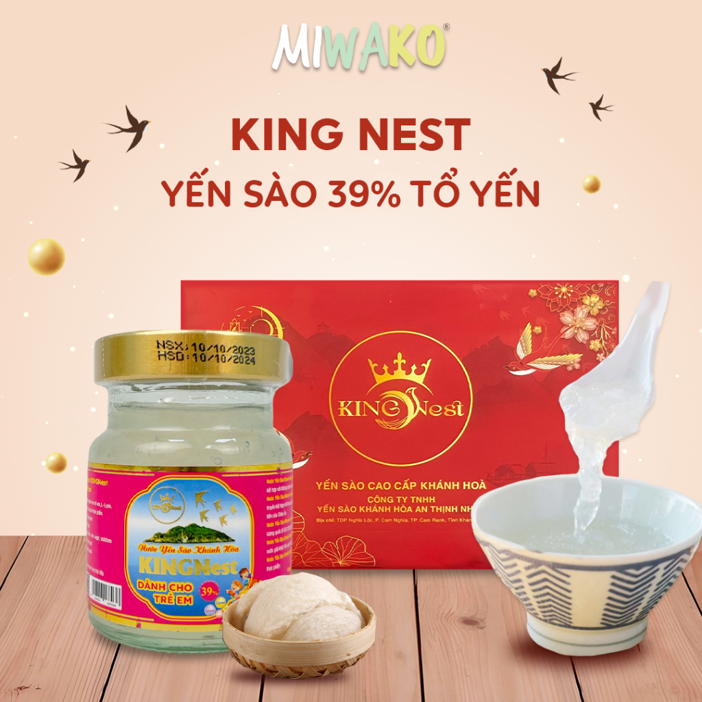 Yến Sào Chưng Tươi Nguyên Chất 39% Yến KingNest Khánh Hòa Hộp 70ml Dành Cho Trẻ Em - Miwako Việt Nam