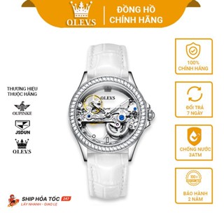 Đồng hồ nữ Olevs lộ cơ automatic cao cấp chính hãng,Đồng hồ dây da đeo tay chống nước,Đồng hồ thể thao giá rẻ