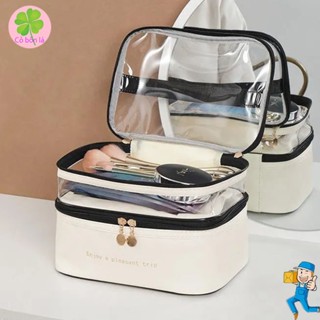 Túi Đựng Mỹ Phẩm 2 Tầng Phong Cách Du Lịch Chống Nước, Miệng Túi Rộng Để Đồ Dễ Dàng Tìm Kiếm