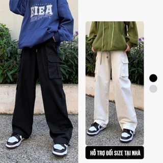 Quần Ống Rộng Nam Nữ, Quần Túi Hộp, Dáng Quần Ống Suông Phong Cách Đường Phố Cá Tính Q000