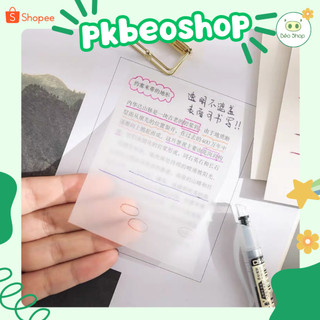 Giấy note trong suốt Béo shop giấy ghi chú 50 tờ chống nước bằng nhựa PET trang trí đánh dấu ghi nhớ dễ thương N05