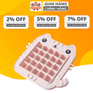 Khay làm đá silicon 25 ô hình thú cute, khay đựng đá tủ lạnh, làm thạch, rau câu