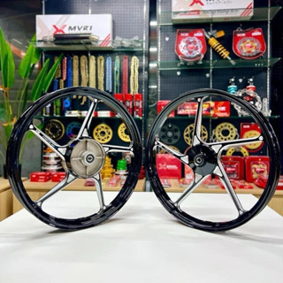 Mâm 5 cây cnc x1r Sirius ex2010 wave110 Future - mâm cnc crom - đen - cam