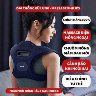 Đai đeo massage lưng chống gù thông minh chính hãng Philips