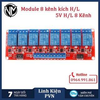 Module relay 5v/12v 8 kênh có cách ly opto, tùy chọn mức kích high/low 10a