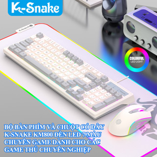 Bộ bàn phím và chuột có dây K-SNAKE KM800 chuyên game đèn led 7 màu chớp nháy cực đẹp