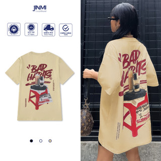 Áo thun in Họa Tiết BAD HABITS Jinmi Phong Cách Unisex Form Rộng JM02