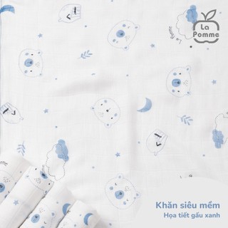 SET 05 KHĂN SỮA SỢI TRE LỤA LA POMME 30X30CM MỀM MỊN