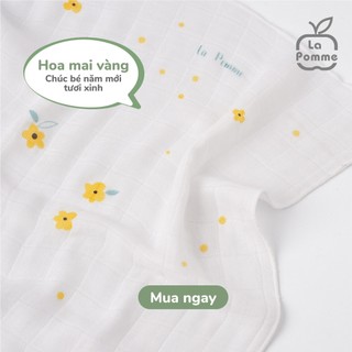 SET 05 KHĂN SỮA SỢI TRE LỤA LA POMME 30X30CM MỀM MỊN