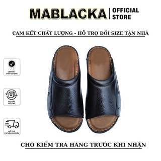 Dép da nam cao cấp thời trang trung niên da bò thật Thiên Ân D98