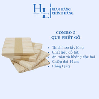 [CHE TÊN] {Hàng Tặng} Bộ 5 Que Gỗ Phết Sáp Wax Lông HOLIN WAXING Làm Đẹp, Loại To Mịn 1000
