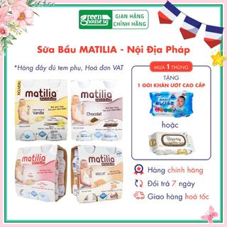 Sữa bầu Matilia Pháp 1 lốc gồm 4 chai mỗi chai 200ml đủ vị thơm ngon