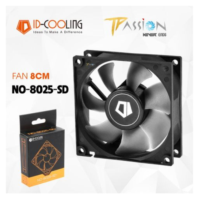 Quạt Fan Case 8cm ID-Cooling NO-8025-SD - Chính hãng, tản nhiệt 80 mm, 2000rpm, htpc mini itx htpc