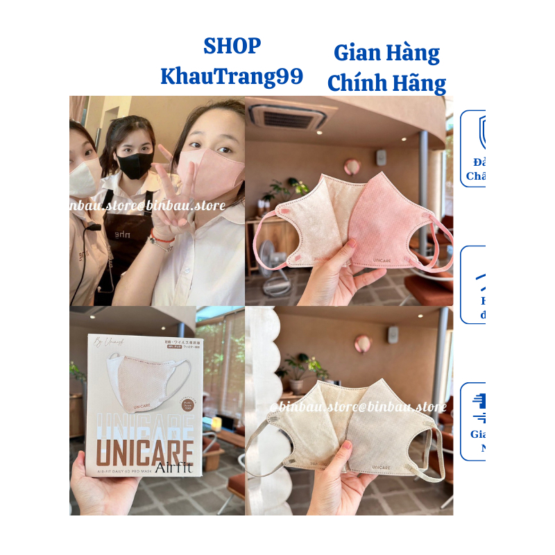 [Thùng 50 Cái] Khẩu trang 6D PRO MASK Airfit phiên bản cao cấp chính hãng UNI MASK
