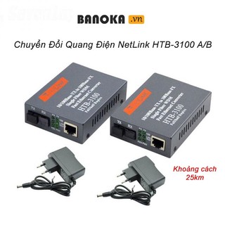 Bộ Chuyển Đổi Quang Điện NetLink HTB-3100 A/B 100Mbps 1 Sợi 1 Cổng LAN -dc3955, Khoảng cách truyền lên đến 25km