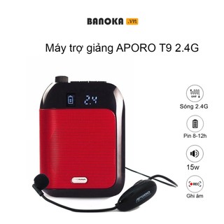 Máy Trợ Giảng Không Dây APORO T9 2.4G, công suất 15W, thời gian 12 tiếng